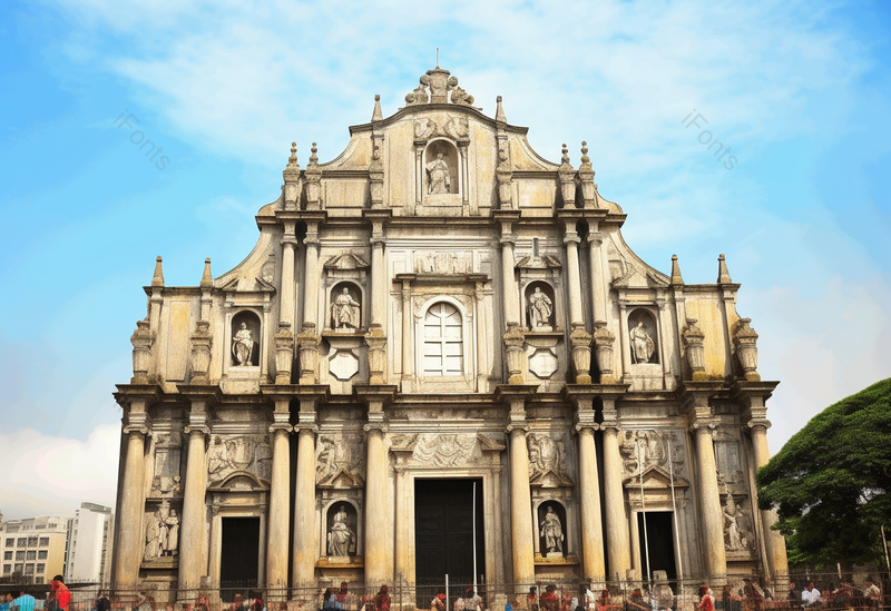 城市地标建筑有澳门大三巴,高清,摄影图,摄影图片,图片大全,摄影图免费下载